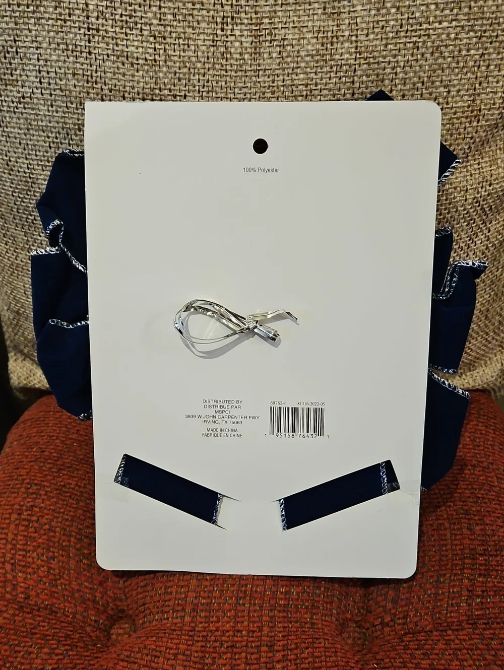 Christmas Decor Bow - Blue/Silver